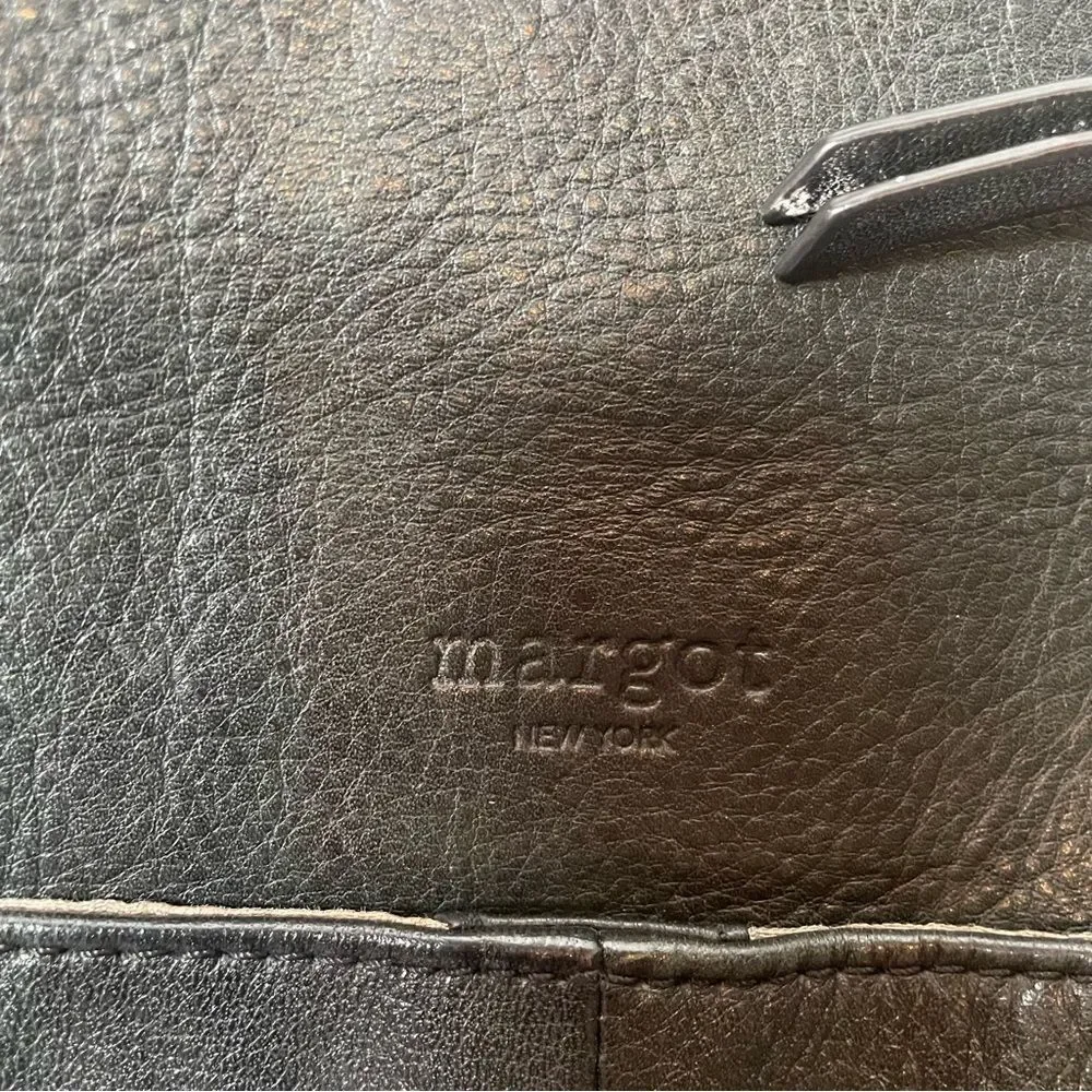 MARGOT- Black Leather Hobo with Gold Hardware